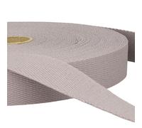 2 Metres Light Grey Cotton Webbing, Heavy Duty 25mm Wide Strong Strap