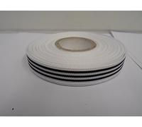 2 metres of 15mm Grosgrain Stripe Ribbon White and Black Deck Chair Stripe Double Sided Ribbed 15 mm 1.5cm