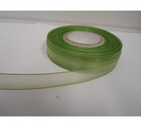 2 metres of 15mm Sheer Organza Ribbon Sage Light Green Double Sided 15 mm 1.5cm