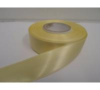 2 metres of 25mm Satin Ribbon Lemon Light Yellow Double Sided 25 mm 2.5cm