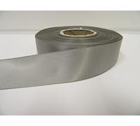 2 metres of 25mm Satin Ribbon Smoky Dark Grey Dark Silver Double Sided 25 mm 2.5cm
