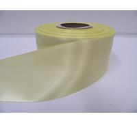 2 metres of 50mm Satin Ribbon Lemon Light Yellow Double Sided 50 mm 5cm 2" 2 Inch