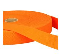 2 Metres Orange Cotton Webbing, Heavy Duty 25mm Wide Strong Strap