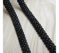 2 Metres Pearl Beads Lace Ribbon Trim Edge Tape 10mm Width White Ivory Black Trimmings Edging Fabric for Sewing Craft Wedding Bridal Dress Hem Embellishment Party Gift Clothes DIY Decoration(Black)