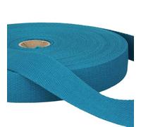 2 Metres Teal Cotton Webbing, Heavy Duty 25mm Wide Strong Strap