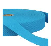 2 Metres Turquoise Cotton Webbing, Heavy Duty 25mm Wide Strong Strap