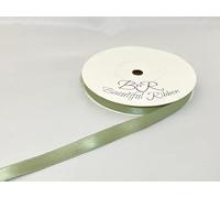 2 metres x 10mm Satin Ribbon Moss Dusky Sage Green Double Sided 10 mm 1cm