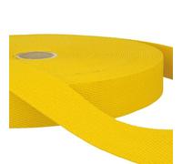 2 Metres Yellow Cotton Webbing, Heavy Duty 25mm Wide Strong Strap