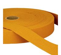 2 Metres Yellow Ochre Cotton Webbing, Heavy Duty 25mm Wide Strong Strap