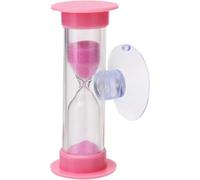 2 Min Toothbrush Sandglass Timer,Colorful Sand Timer Clock with Suction Cup,for Kids Games, Classroom, Kitchen (Pink)