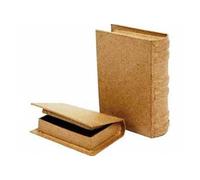 2 Mini Book Shape Paper Mache Boxes - 6x9x2cm & 8x11x2.5cm | Papier Mache Boxes