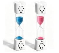2 Minute Tooth Brushing Sand Timer,2 Pcs Kids Toothbrush Timer | 2 Minute Sand Timer for Kids,Blue and Pink Smiley HourGlass for Children Oral Hygiene Habits,Kids Habit Education Timer
