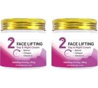 2 Minutes Face Lift Day and Night Cream With Retinol,Reject-Aging Firming Moisturizer,Anti-Wrinkle Hydrating Face Cream,Gentle & Nourishing,Deeply Moisturizing, for Fine Lines & Sagging Skin (2 Pcs)