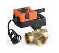 2'' Mixing Valve 0-10V 4-20mA Modulating Valve AC/DC24V 50mm Three Way T Type for Flow Regulation or ON/Off Control(0-10V)