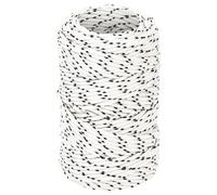 (2 mm/ 50 m) vidaXL Braided Boat Rope Polyester Sturdy Yacht Cable Black/White Multi Sizes