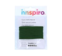 2 mm green natural leather cord, 5 m.