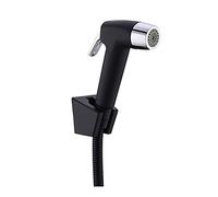 2 Modes Stainless Steel Bidet Sprayer with 120cm Hose and ABS Bracket Holder Toilet Cleaning Faucet Cloth Diaper Cleaning for Personal Hygiene Black (Black) Interesting