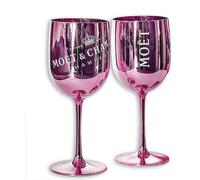 (2) Moet & Chandon Pink Ice Imperial Champagne Glasses