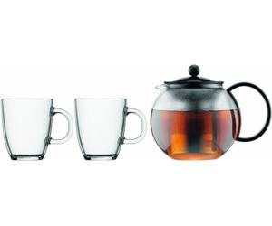 2 Mugs Tea Press Kettle With Filter Set BodumAssam 34oz Black Herbal Tea Infuser