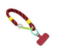 2 multicolor phone straps with pearl charms, reinforced metal clip, anti-slip grip to hold your phone securely and carry your fashionable necklace