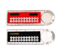 2 Multifunctional Calculator Solar Powered Multifunctional Ruler and Protractor for Accurate Measurement and Easy Calculations