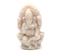 2" Natural Lord Ganesha GOD Skull Carved Crystal Quartz Gemstone -Pink Opal