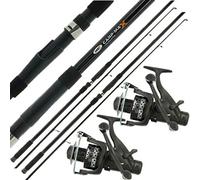 2 NGT CARP MAX 12FT 2PC CARP COARSE FISHING ROD 2 XPR 6000 CARP REEL ROD SET UP