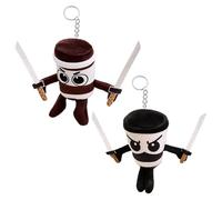 2 Ninja Keychain Plushies for Kids and Collectors,Italian Brainrot Toys, Assassin Ninja Figures, Soft Stuffed Toys for Home Decor and Travel, Brain Rot Plushies for Cartoon Lovers