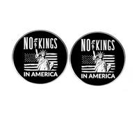 2 No kinds in America Round Button Pins, Democracy Freedom Equality Human Rights Lapel Pins, Men's and Women's Metal Alloy Badges