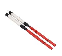 2 Nylon Drum Brushes Great Performance Crisp Soft Tone Comfortable Grip Drumstick Brush (Red White)