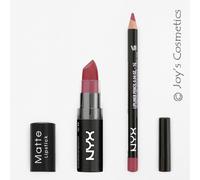 2 NYX Matte Lipstick 15 Whipped Caviar + Slim Lip pencil 860 Peekaboo Neutral