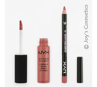 2 NYX Soft Matte Lip Cream 14 Zurich + Slim Lip pencil 858 Nude Pink Set Joy's