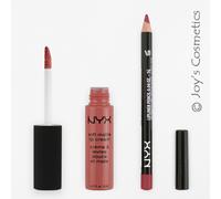 2 NYX Soft Matte Lip Cream 19 Cannes + Slim Lip pencil 828 Ever Set Joy's
