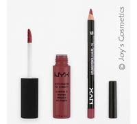 2 NYX Soft Matte Lip Cream 32 Rome + Slim Lip pencil 809 Mahogany Set Joy's