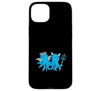 2 Octopus Devil Angel Heaven Team Hell Friends Two Couple Case for iPhone 15 Plus