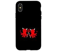 2 octopus devil team hell friends satan evil sweet comic fun Case for iPhone X/XS