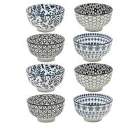 URBNLIVING Porcelain Dessert Bowls - 6-Piece Ceramic Cereal, Soup & Snack Bowl Set, Durable Dinnerware, Microwave & Dishwasher Safe, Modern Gift Set for Kitchen or Dining (2 of Each Design (8))