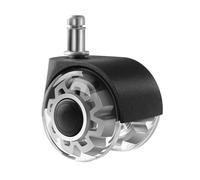 2" Office Chair Caster Wheels - Soft Rubber Swivel Rollers for Fur, Transparent Sturdy Use, Grey-B Color, & Safe Replacement for Office Chairs