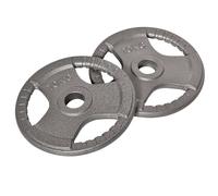 HOMCOM 2" Olympic Weight Plates Sets for Strength Training w/ Weight 2 x 10kg, Silver