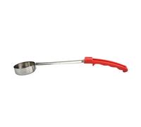 2 oz Pizza Spread Sauce Ladle - Stainless Steel, Flat Bottom, Rubber Anti-Scald Handle, Hanging Hook, Measuring Kitchen Spoon