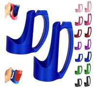 2 Oz Slim Can Holder with Handle,For Red Bull Can Holder with Handle,Reusable Energy Drink Holder 3D Printed Beer Grip for Soda, Beer & Beverages, Compatible with Redbull Cans (2*Blue)