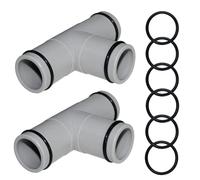 (2 Pack) 1-1/4 Inch T Tee Joint Pool Filter Pump Hose Connector Replacement for Intex Swimming Pool Pumps(3 interfaces)