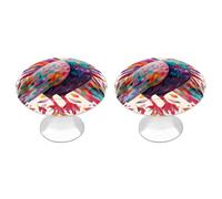 2 Pack 1.1 Inch (28 Mm) Round Colorful Pigeon Drawer Knobs Modern Kitchen Cabinet Knob Hardware Handles Decorative Furniture Knobs for Dresser, Cupboards, Wardrobes, Bifold Door, Closet Door