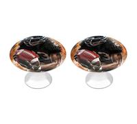 2 Pack 1.1 Inch (28 Mm) Round Cool American Football Drawer Knobs Modern Kitchen Cabinet Knob Hardware Handles Decorative Furniture Knobs for Dresser, Cupboards, Wardrobes, Bifold Door, Closet Door