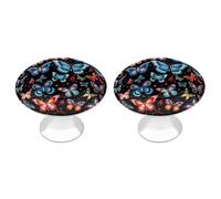 2 Pack 1.1 Inch (28 Mm) Round Zeeland Butterfly Drawer Knobs Modern Kitchen Cabinet Knob Hardware Handles Decorative Furniture Knobs for Dresser, Cupboards, Wardrobes, Bifold Door, Closet Door