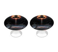 2 Pack 1.1" Round Blacklight Seven Chakra Yoga Meditation Drawer Knobs Modern Kitchen Cabinet Knob Hardware Handles Decorative Furniture Knobs for Dresser, Cupboards, Wardrobes, Bifold Doo