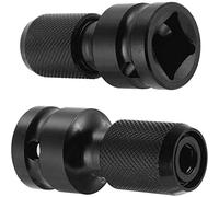 2 Pack 1/2 Square Drive to 1/4 Hex Shank Socket Adapter Quick Release Chuck Converter for Impact Ratchet Wrench and Screwdriver Bit Holding Socket