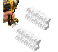 2 Pack 1/4" Hex Bit Holder Clip for Dewalt 18V/20V Cordless Impact Driver, Drill Bit Storage Organizer, 10-Slot Bit Holders No Magnet Needed, Side Mount Screwdriver Bits Carrier