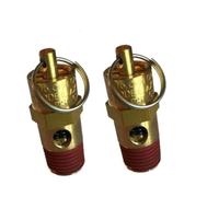 2 Pack 1/4" NPT 150 PSI Air Compressor Safety Relief Valve, Brass Body with Stainless Steel Spring, for ASME Tank Pressure Release, Yellow