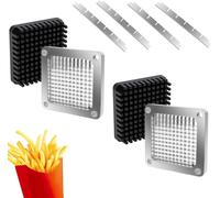 2 - Pack 1/4'' Replacement Chopper Blades & Pushers - for Veggie, Fruit & French Fry Cutters, Silver